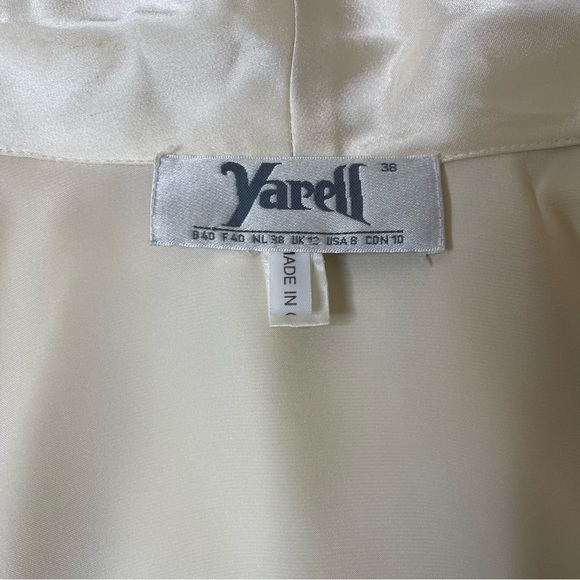YARELL Vintage Cream Satin Button Up Shirt US 8 - Picture 6 of 8